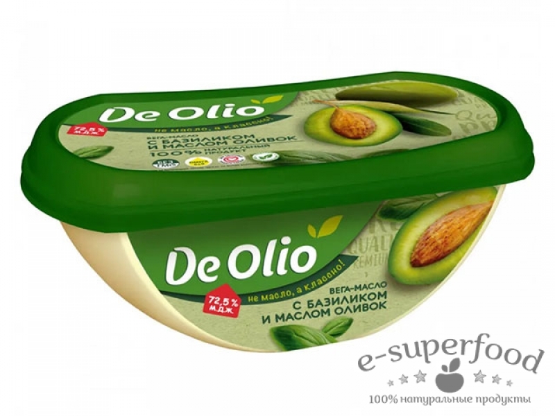 Крем на растительных маслах "базилик с оливковым маслом" EV 72,5% "DE OLIO"