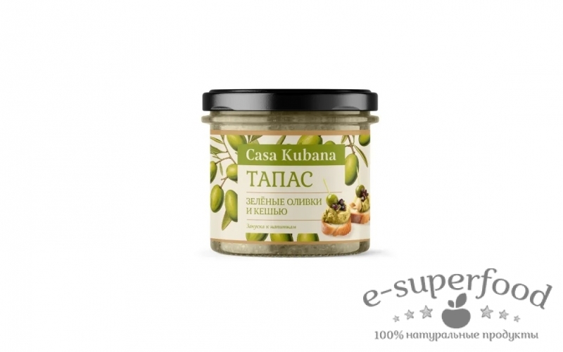 Тапас “Зелёные оливки и кешью” стекло 90г