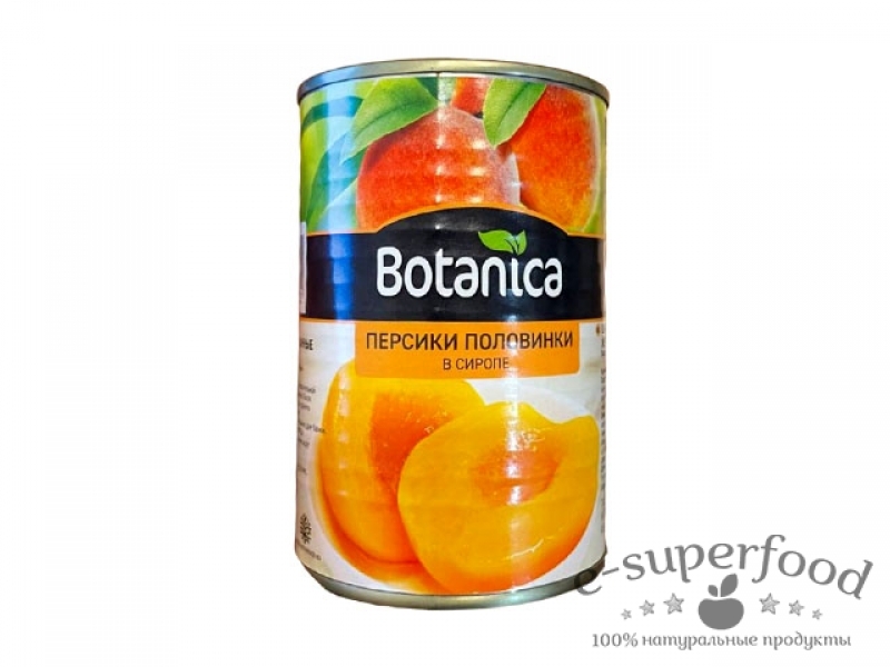 Персики половинки в сиропе 410г, Botanica