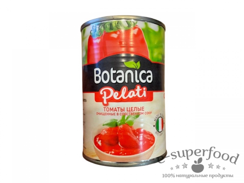 Томаты очищенные в собственном соку 400г, Botanica