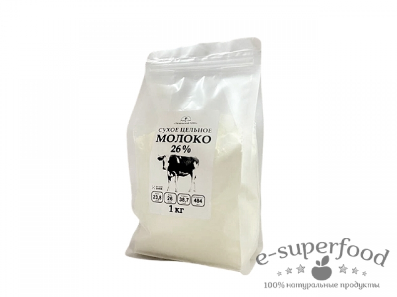 Сухое цельное молоко (26% жирности) 1кг, ГОСТ