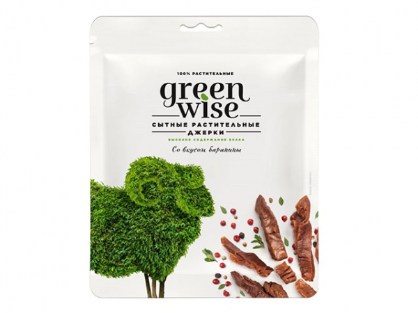 Джерки растительные со вкусом баранины "Green Wise"