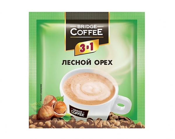 Кофе 3 в 1 «Bridge Coffee», с ароматом лесного ореха, 20 г