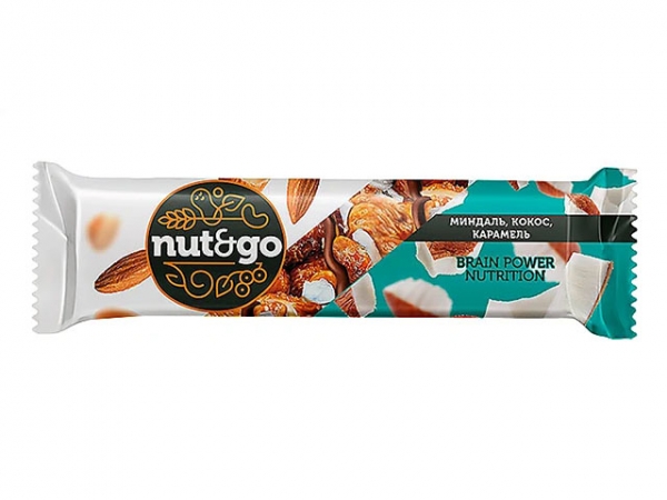 «Nut&Go», батончик с миндалём, кокосом, карамелью, 36
