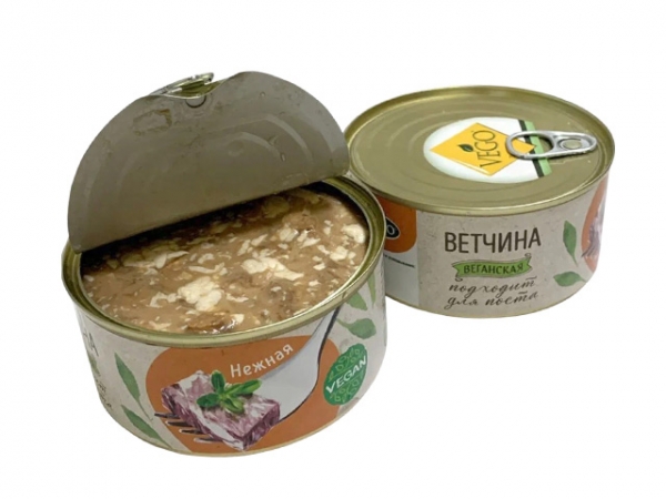 Ветчина веганская «Нежная» ж/б 300г, VEGO
