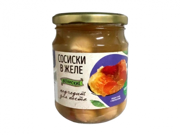 Сосиски в желе веганские ст/б 500г, VEGO