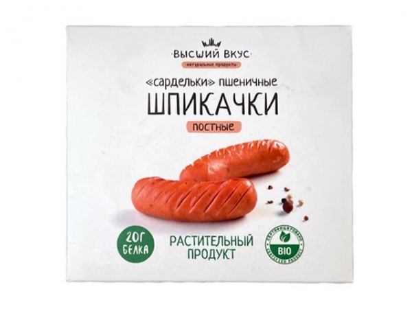 Шпикачки пшеничные постные 300г, Высший Вкус