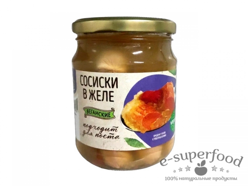 Сосиски в желе веганские ст/б 500г, VEGO