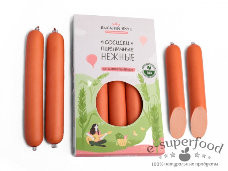 Сосиски пшеничные «Нежные» 200г, Высший Вкус